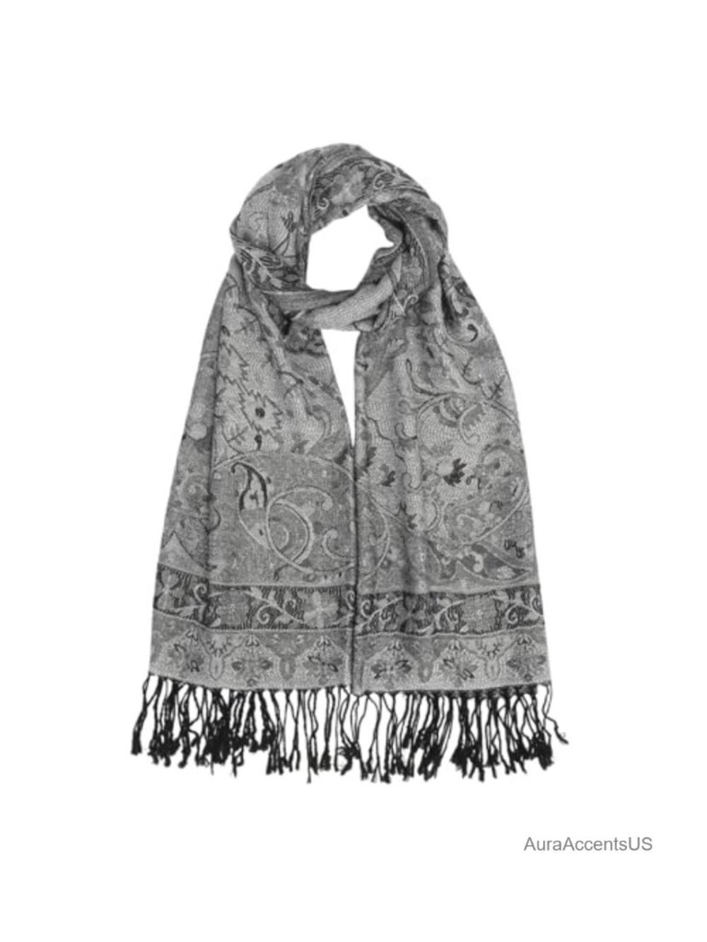 Reversible Paisley Jacquard Pashmina Shawl Wrap Scarf